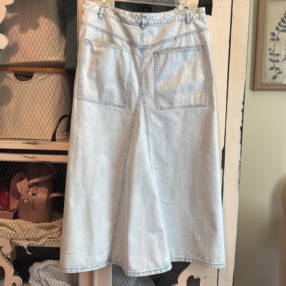 Tibi bleached denim godet midi skirt, size 30, EUC (see pic), $100 - Picture 3 of 8